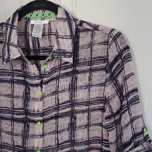 Anthropologie Esley Sheer Button Down Top - Picture 2 of 8